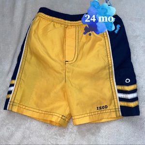 🎈CLOSET CLEARANCE 🎈 NWOT IZOD 24 mo Yellow & Navy Swimsuit Shorts